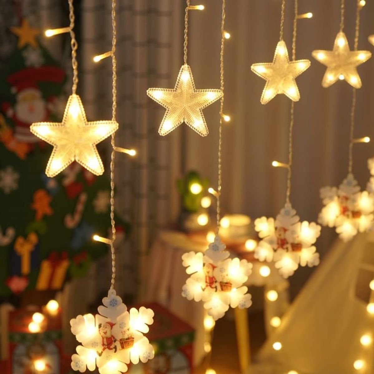 GENERICO - Luces de Cortina Navideña estrella