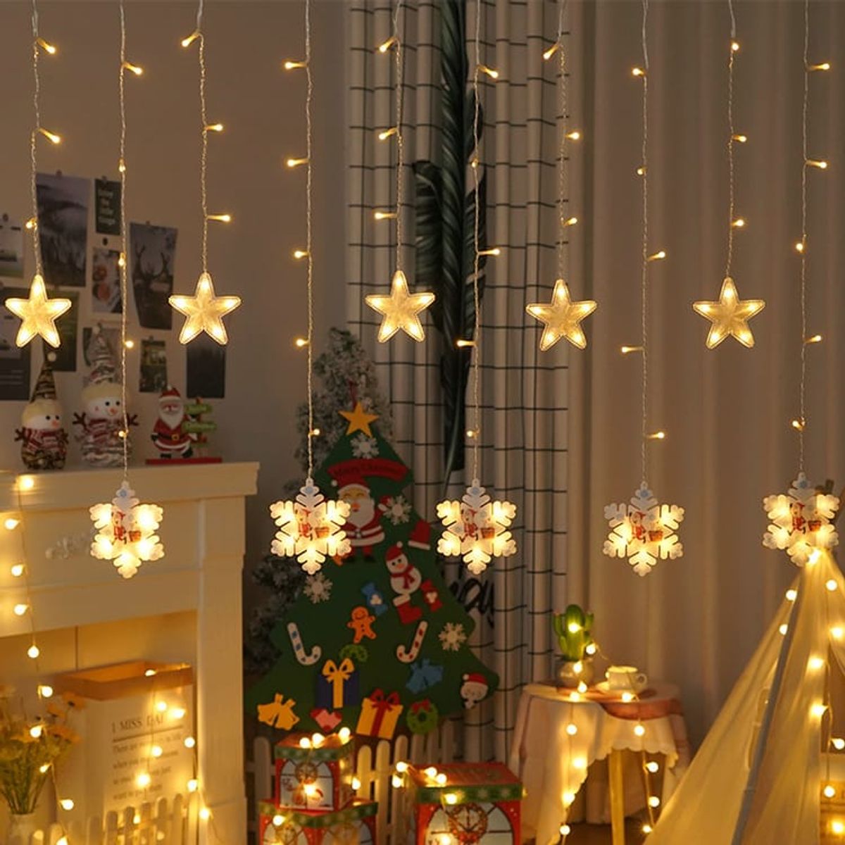 GENERICO - Luces de Cortina Navideña estrella