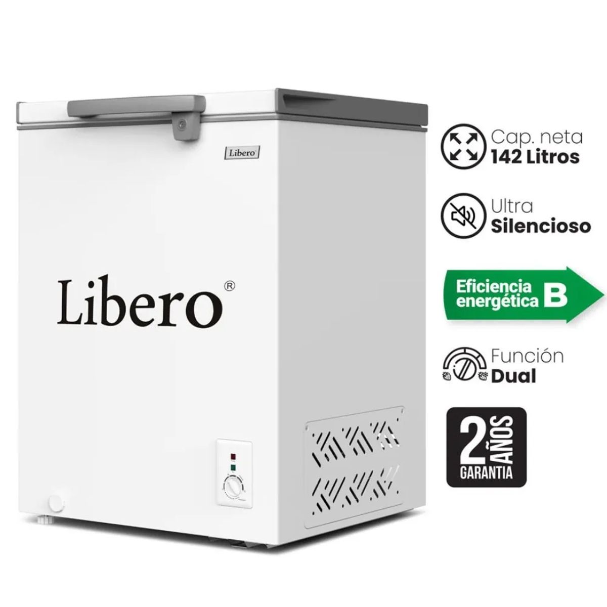 LIBERO - Congeladora Horizontal 142Litros Blanco Libero LFH-151V