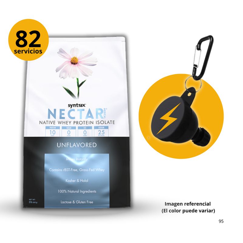 SYNTRAX - PROTEÍNA AISLADA SYNTRAX NECTAR 2LB PROTEÍNA SIN SABOR + PORTASUPLEMENTO
