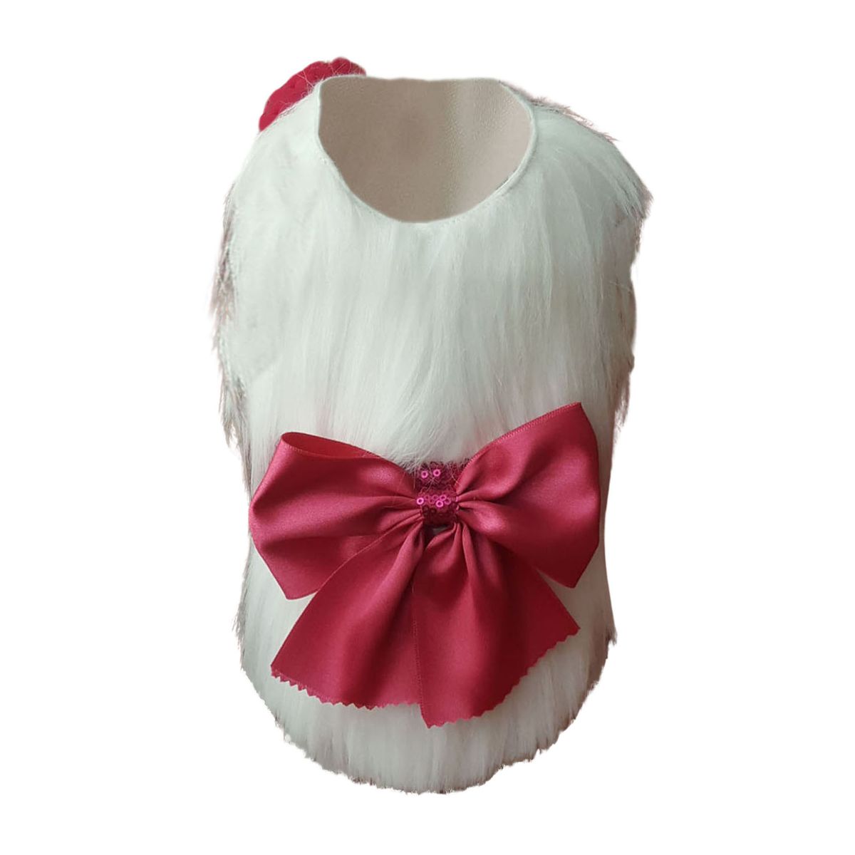 GENERICO - ABRIGO PELO LARGO MASCOTA PERRO GATO COLOR BLANCO - TALLA M