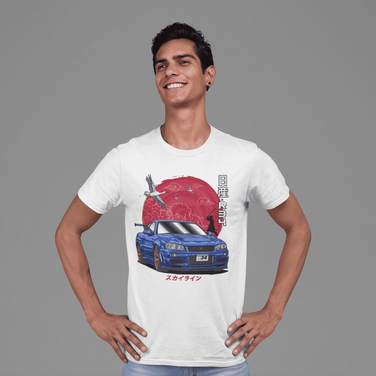 GENERICO - Polo Nissan GTR34 Skyline Camiseta Carro JDM Algodon