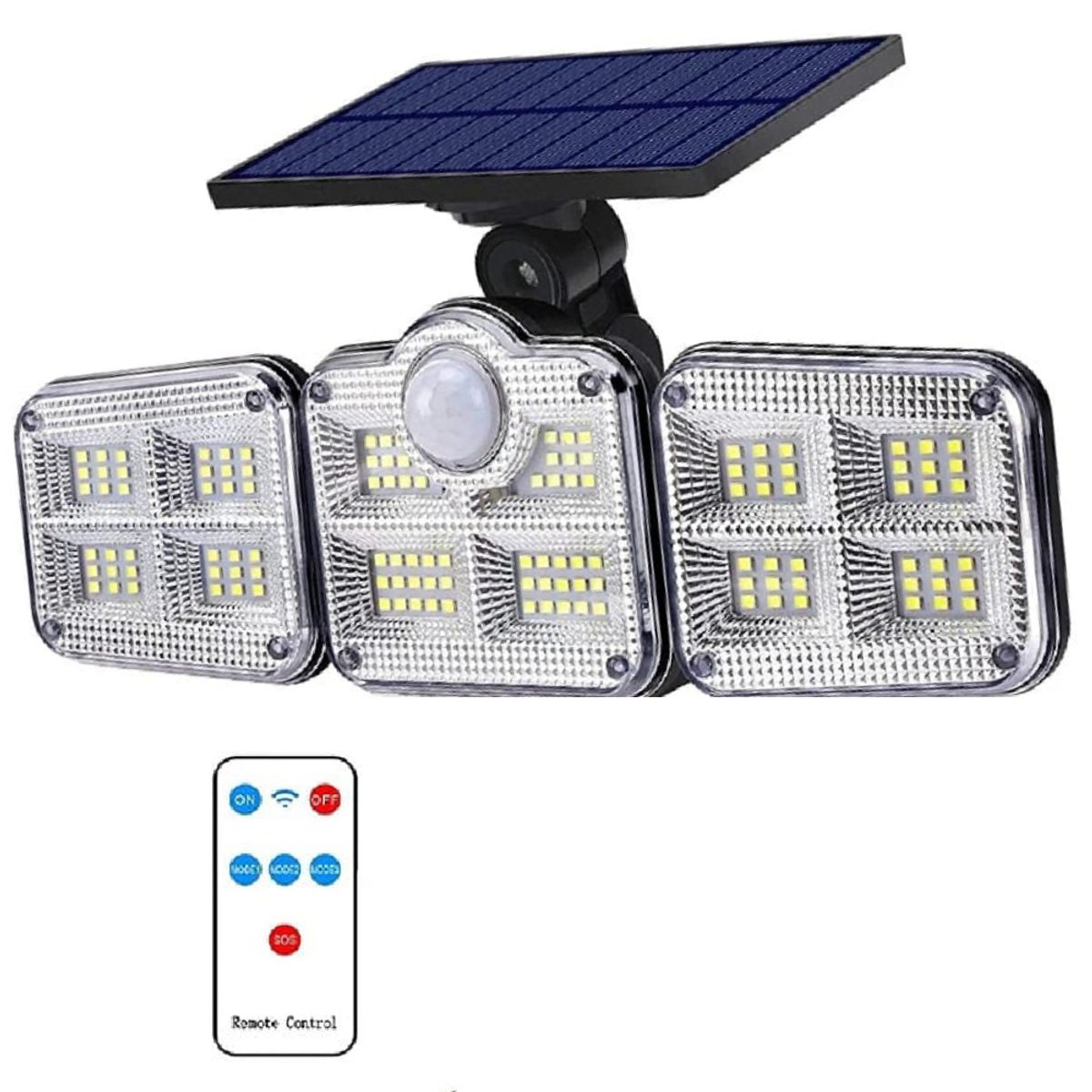 GENERICO - Reflector Lampara Luz LED con Sensor para Exteriores Panel Solar