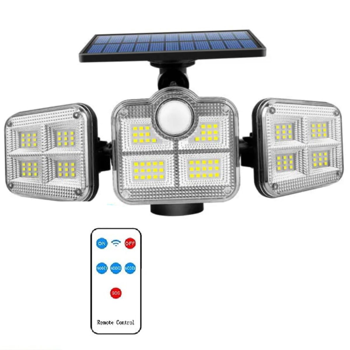 GENERICO - Reflector Lampara Luz LED con Sensor para Exteriores Panel Solar