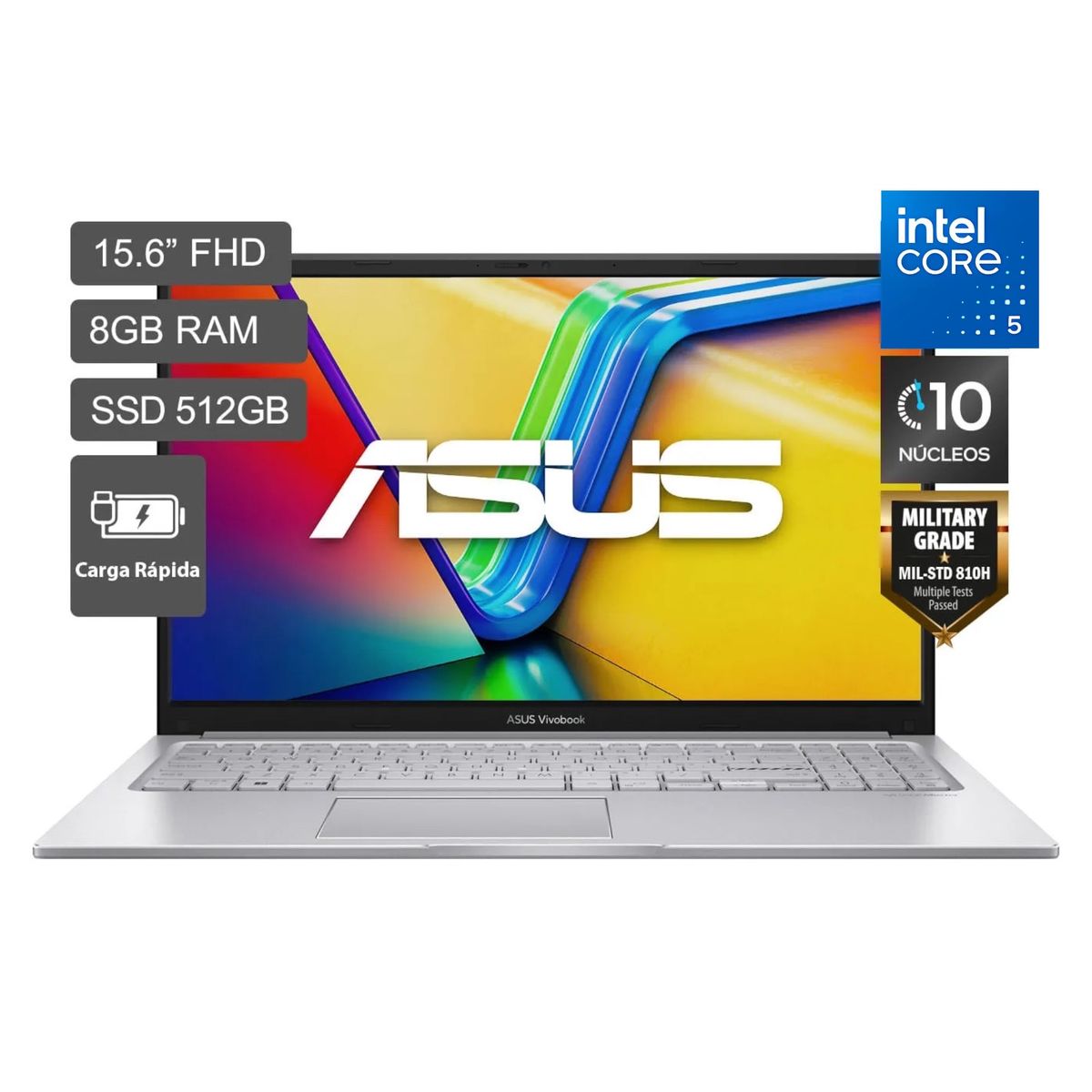 ASUS - Laptop Asus Vivobook Core 5 8GB RAM 512GB SSD 15.6FHD Windows11 - X1504VA-NJ686W