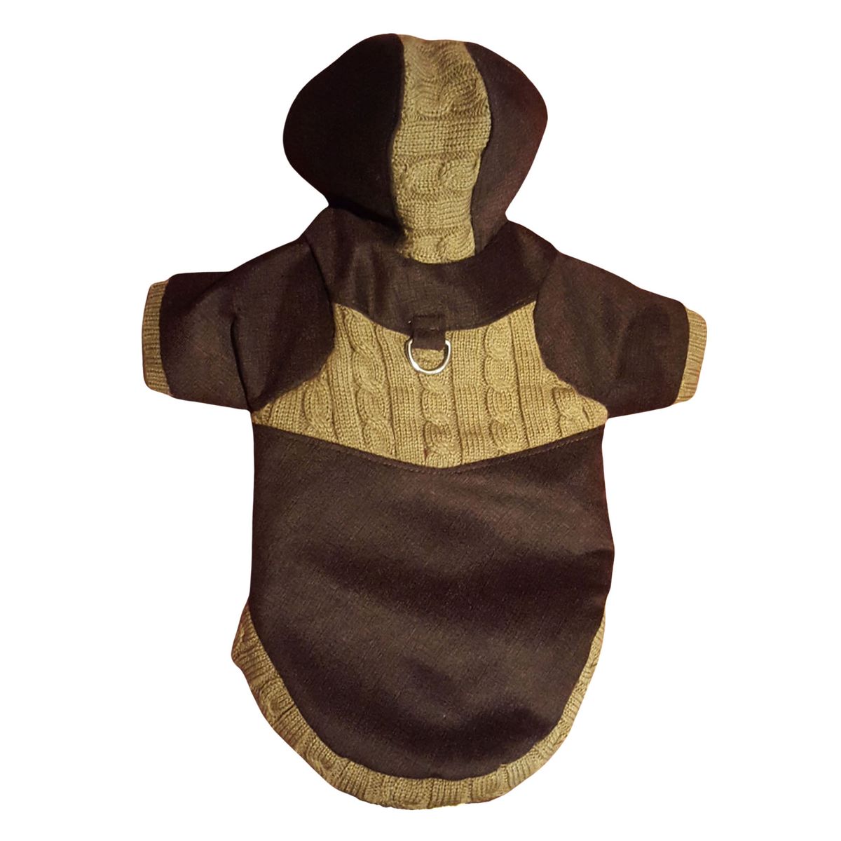 GENERICO - CASACA MARRÓN CON CAPUCHA POLAR PARA PERRO GATO TALLA XS