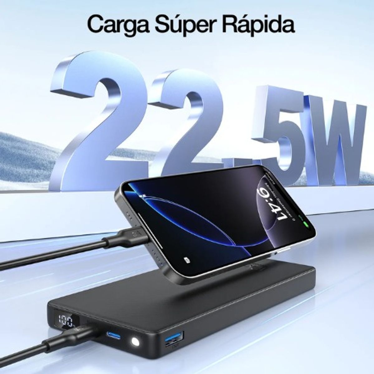 OEM - Power Bank Batería 10000mah Carga Rápida 225w 1hora