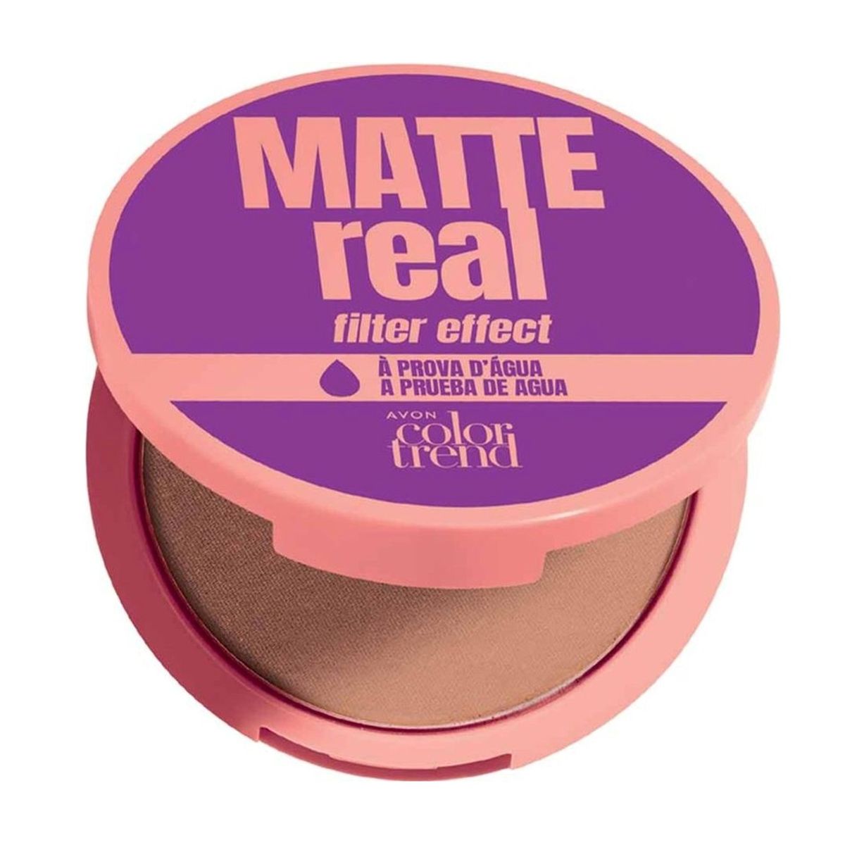 AVON - Polvo Compacto Mate A Prueba De Agua tono OSCURO Avon