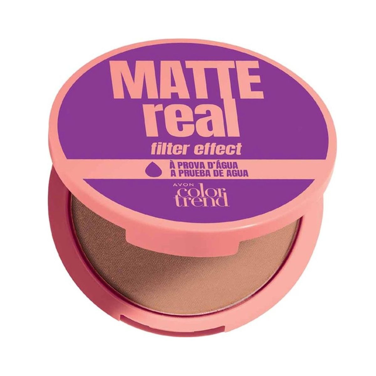 AVON - Polvo Compacto Mate A Prueba De Agua tono OSCURO Avon