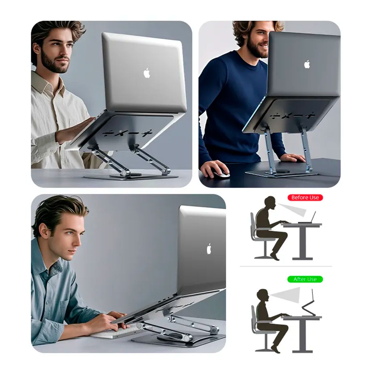 GENERICO - Soporte Giratorio Plegable Aluminio 360 para Laptop cabletime