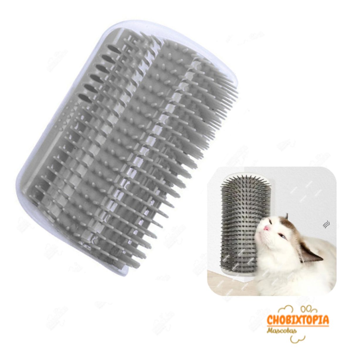 GENERICO - CEPILLO RASCADOR ESQUINERO MASAJEADOR PARA CATNIP PLOMO