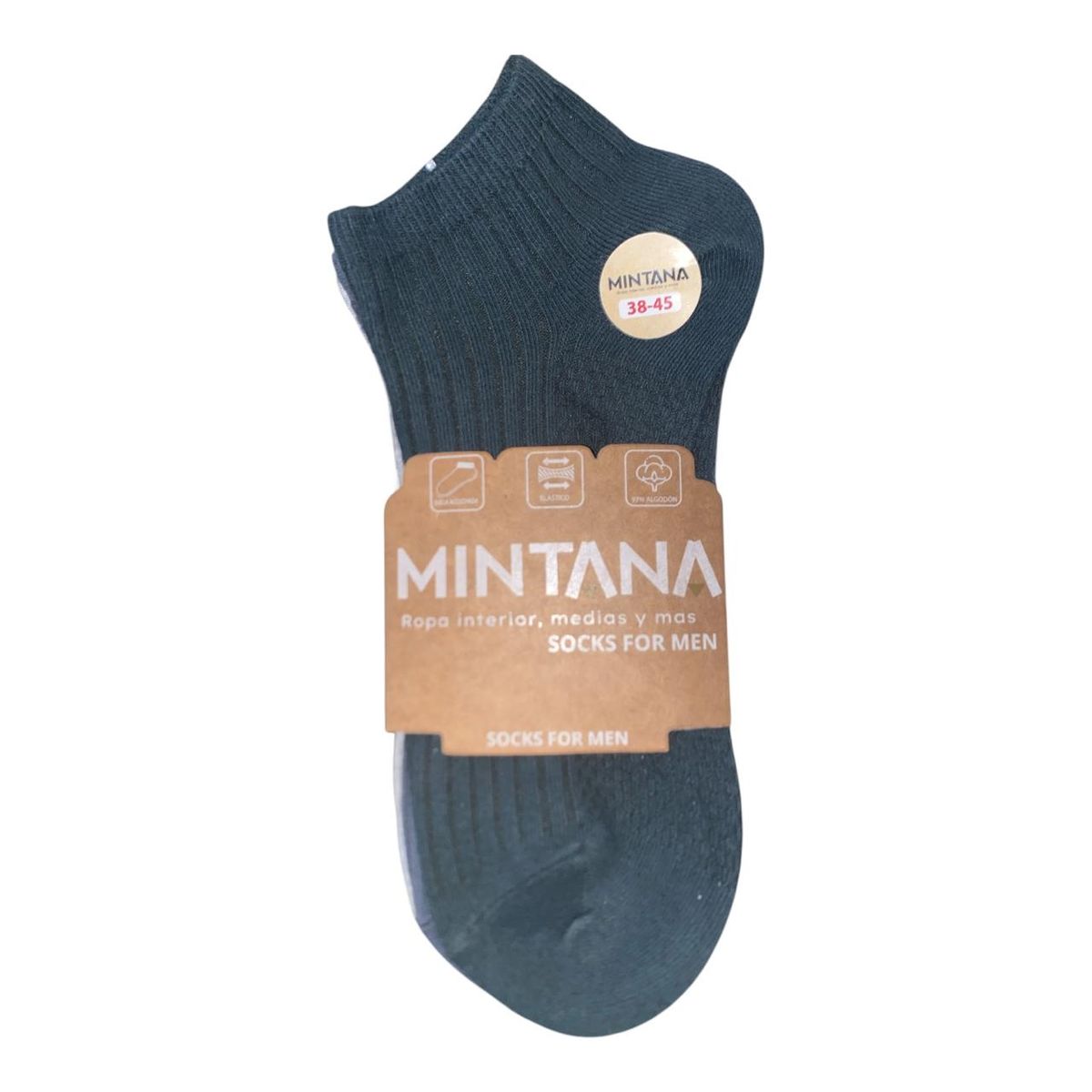 MINTANA - PACK 3 MEDIAS SIN COSTURA  TALONERA ALGODON HILO HOMBRE MINTANA
