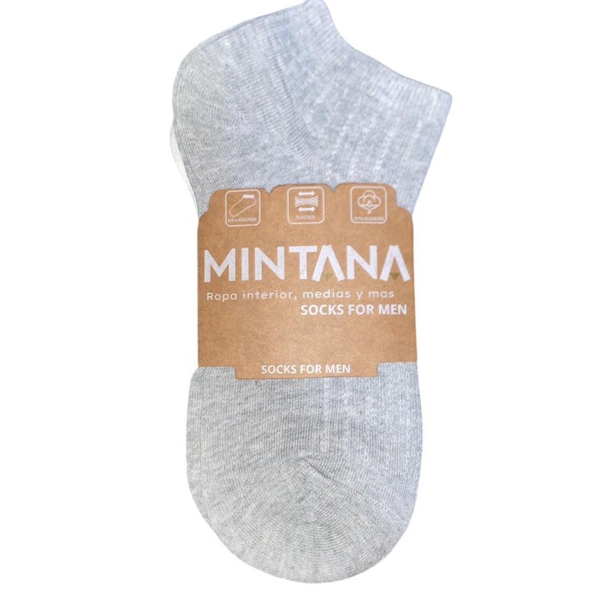 MINTANA - PACK 3 MEDIAS SIN COSTURA  TALONERA ALGODON HILO HOMBRE MINTANA