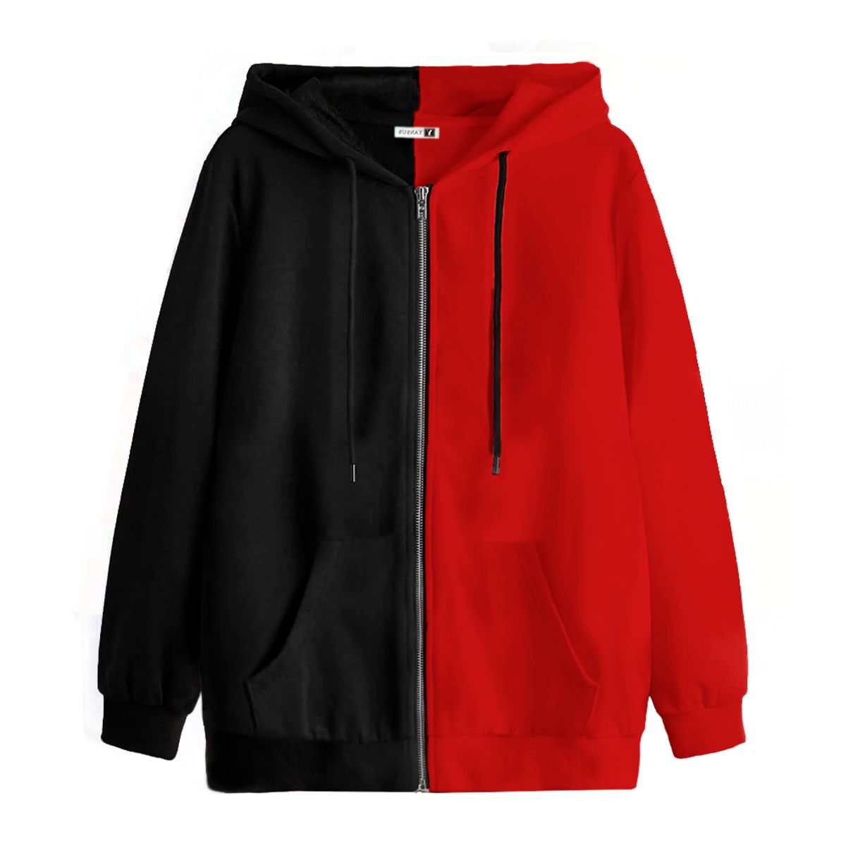 YANSUS - Polera Casaca Hombre Yansus Bicolor Rojo Negro
