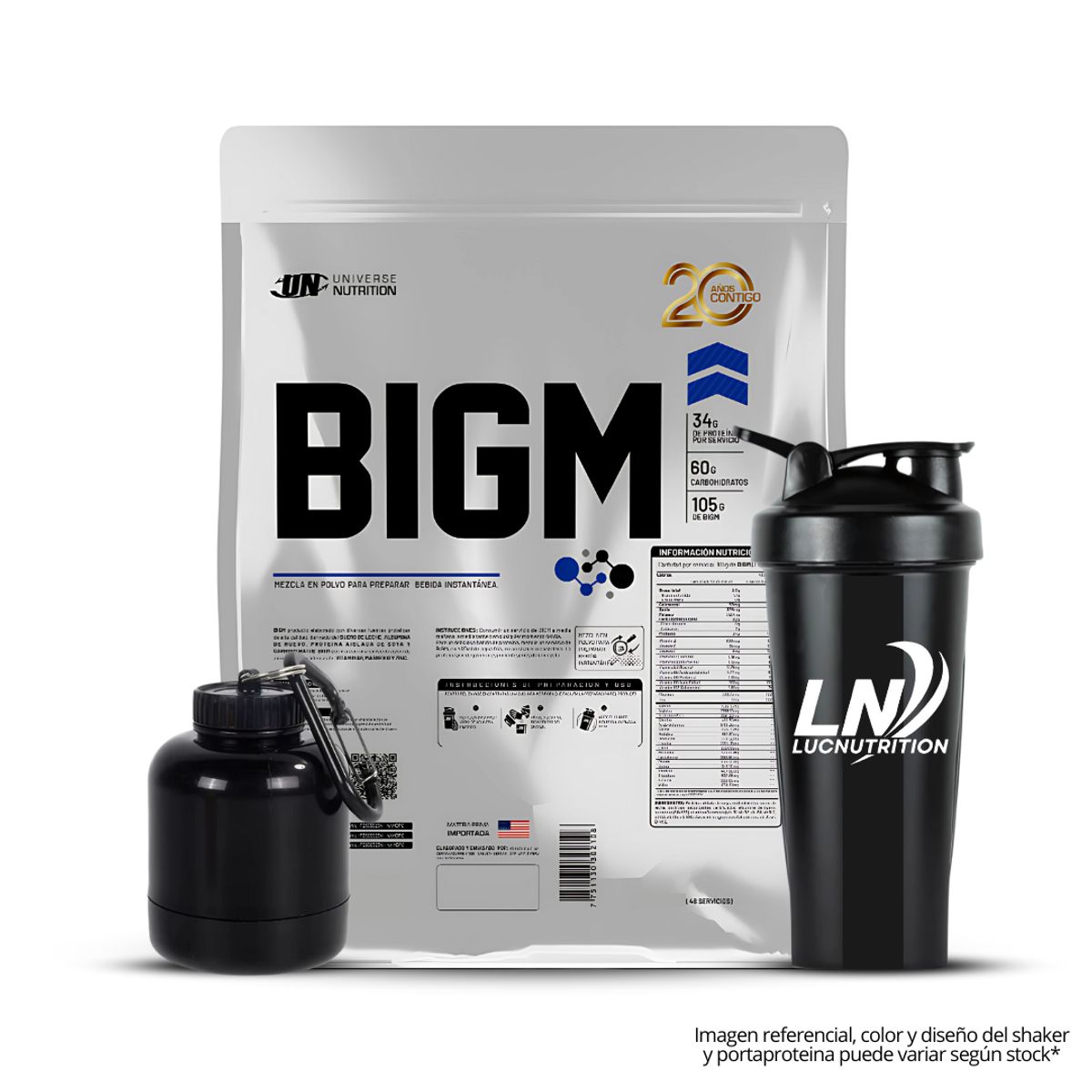 UNIVERSE NUTRITION - Bigm 3 kg Vainilla + Shaker + Portaproteina