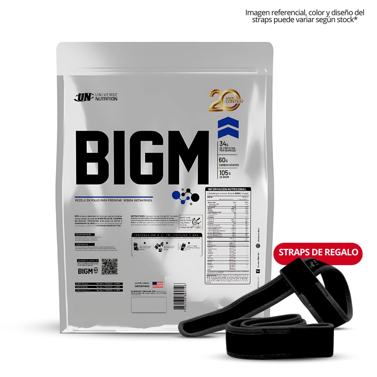 UNIVERSE NUTRITION - Bigm 3 kg Cookie and cream + Straps