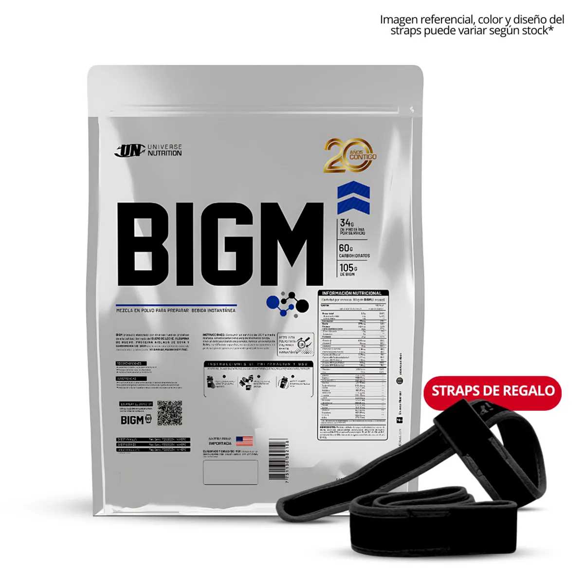 UNIVERSE NUTRITION - Bigm 3 kg Vainilla + Straps