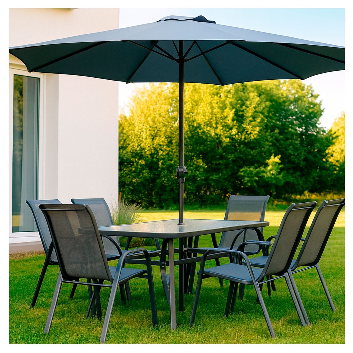 NOVAHUS - Juego de Comedor Terraza 8 Piezas Maceio