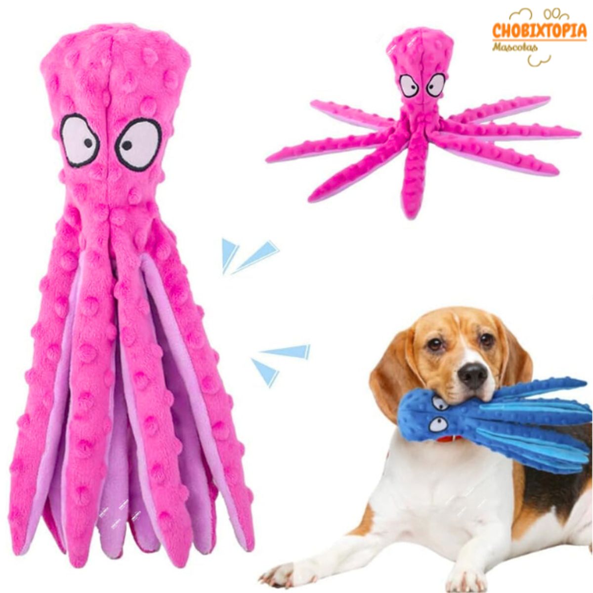 GENERICO - JUGUETE CHIRRIANTE PULPITO SIN RELLENO PARA PERROS ROSA