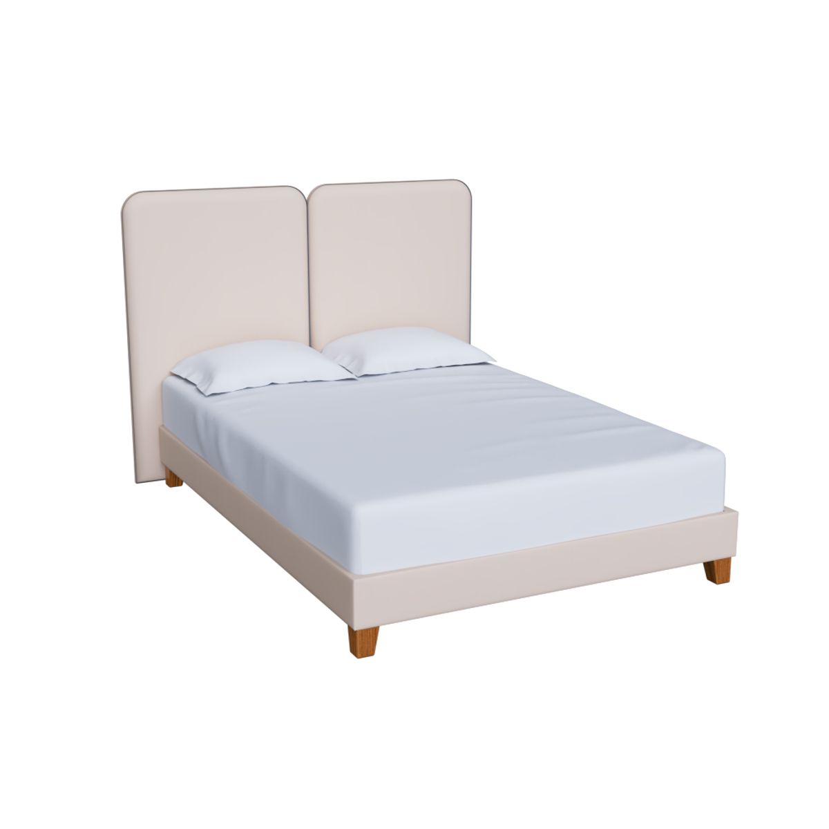 MUEBLES MACRUMO - Cama tapizada Oryen Beige Queen