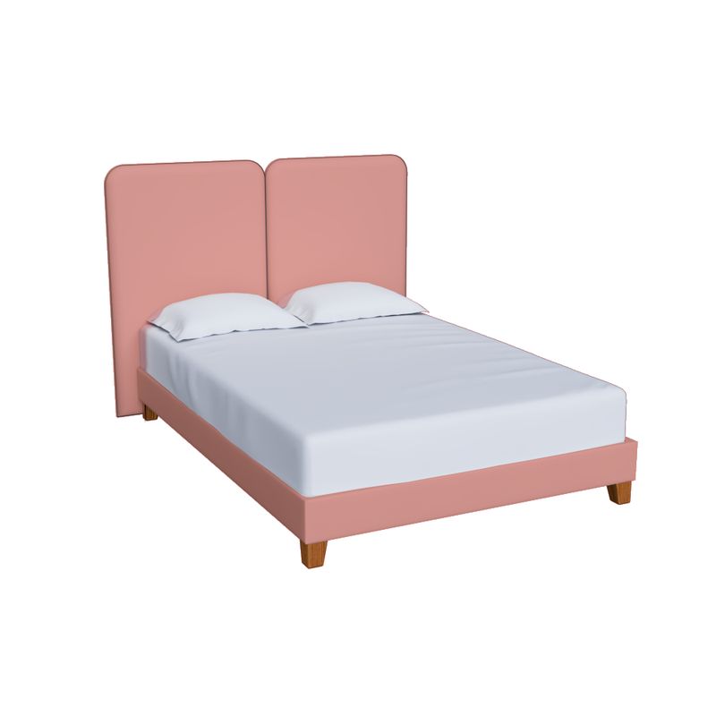 MUEBLES MACRUMO - Cama tapizada Oryen Rosado Queen