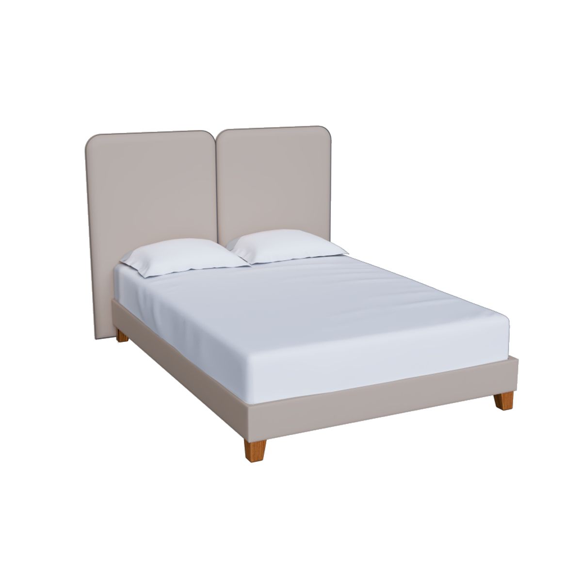 MUEBLES MACRUMO - Cama tapizada Oryen Gris Claro King