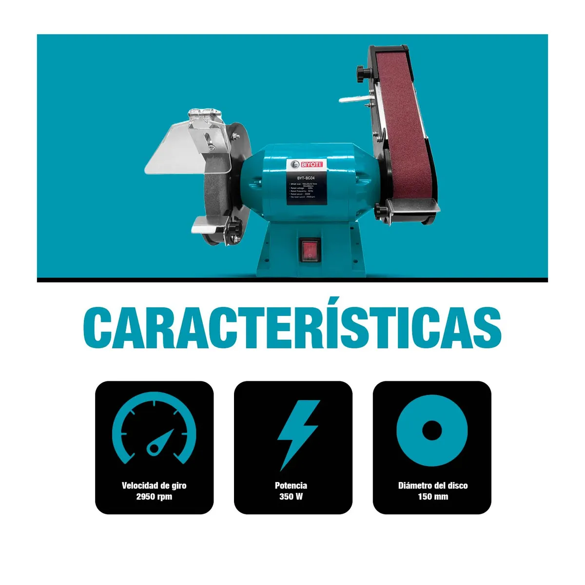 GENERICO - Lijadora De Banda+esmeril Banco 2en1 Multifunción Byt-bg04