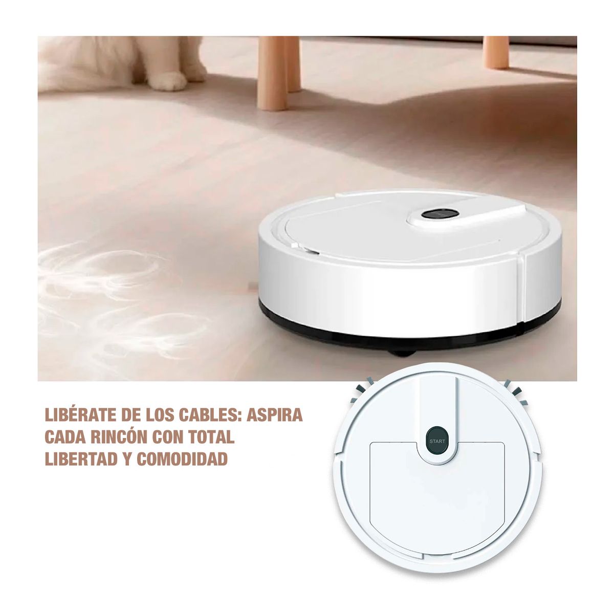 GENERICO - Mini Aspiradora Robot Barredor Usb Hogar Oficina Blanco