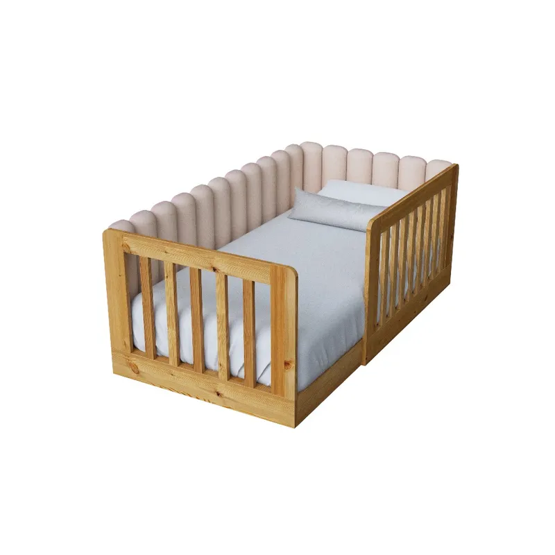 MUEBLES MACRUMO - Cama tapizada Kelar  Beige 1.5plz