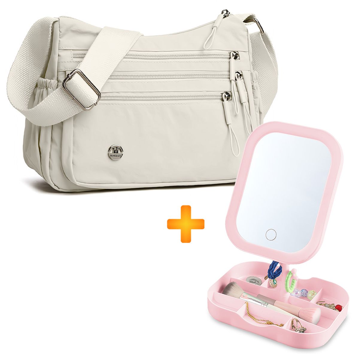 KELLER - Morral para Mujer Elegante BG BP3 Y Joyero con Espejo LED RS A31