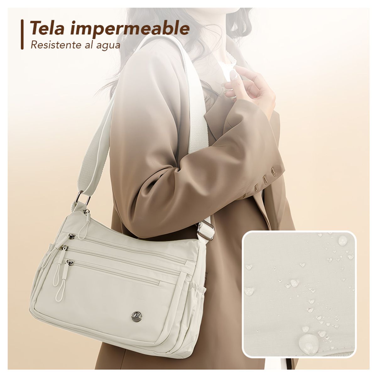 KELLER - Morral para Mujer Elegante BG BP3 Y Joyero con Espejo LED BL A31