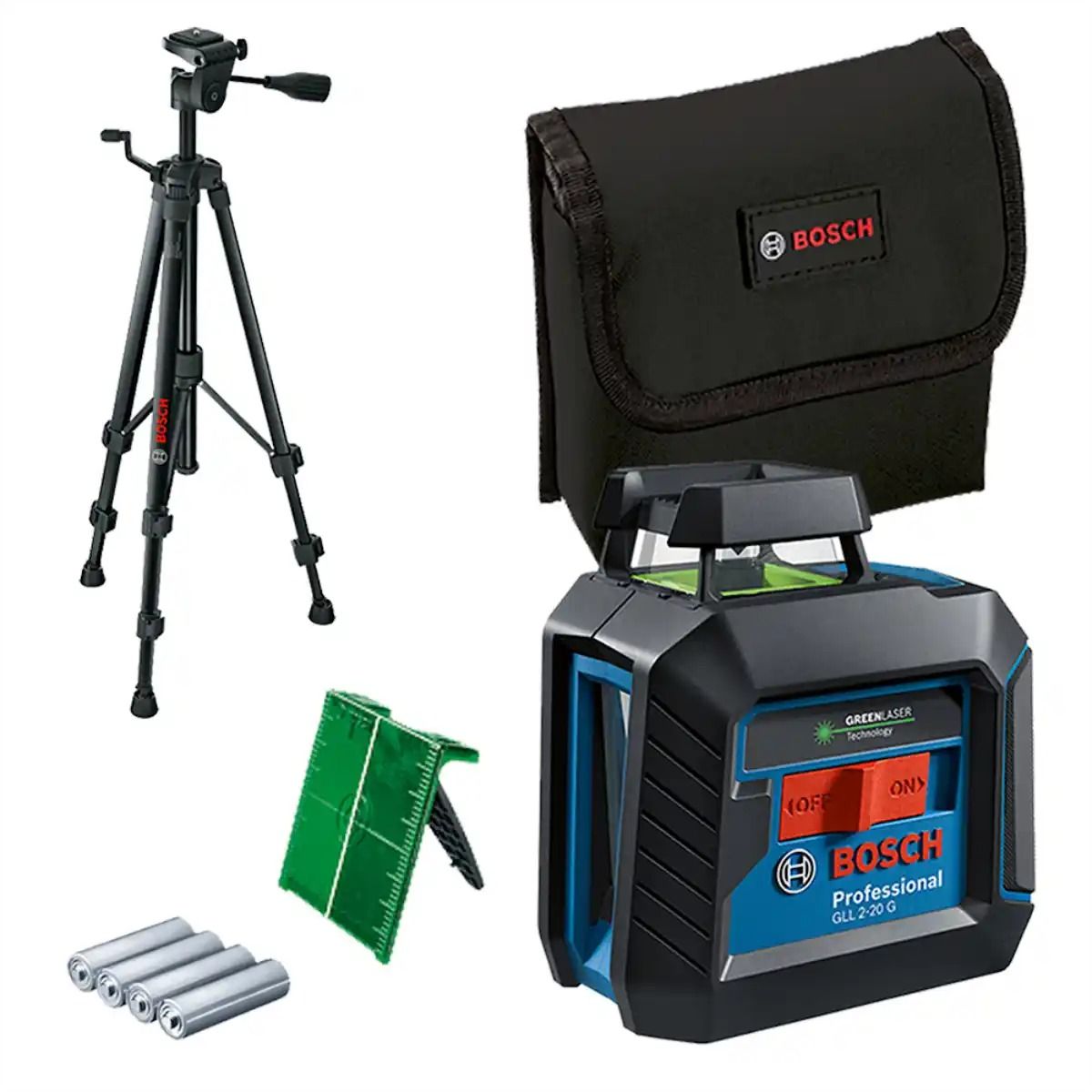 BOSCH - Nivel Láser Verde 10 Metros GLL 2-20 G + Trípode BT 150 BOSCH