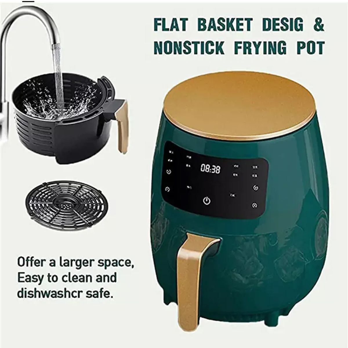 NAYK - Freidora de aire de acero inoxidable 45L - KA03001