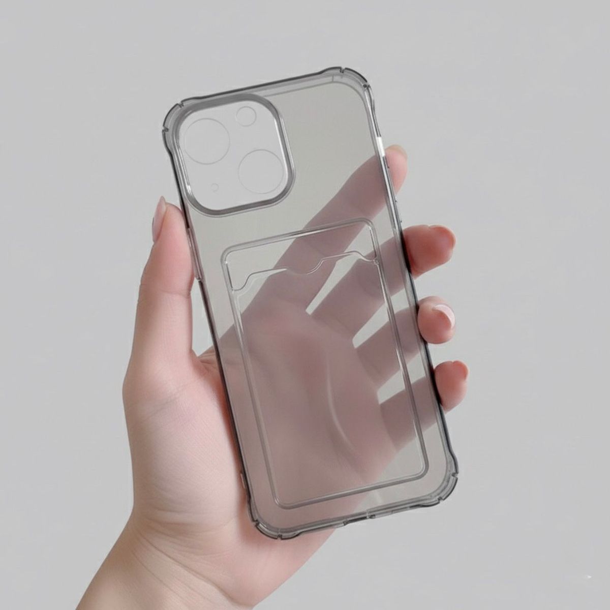 GENERICO - Case De Silicona Con Tarjetero negro - IPHONE 13