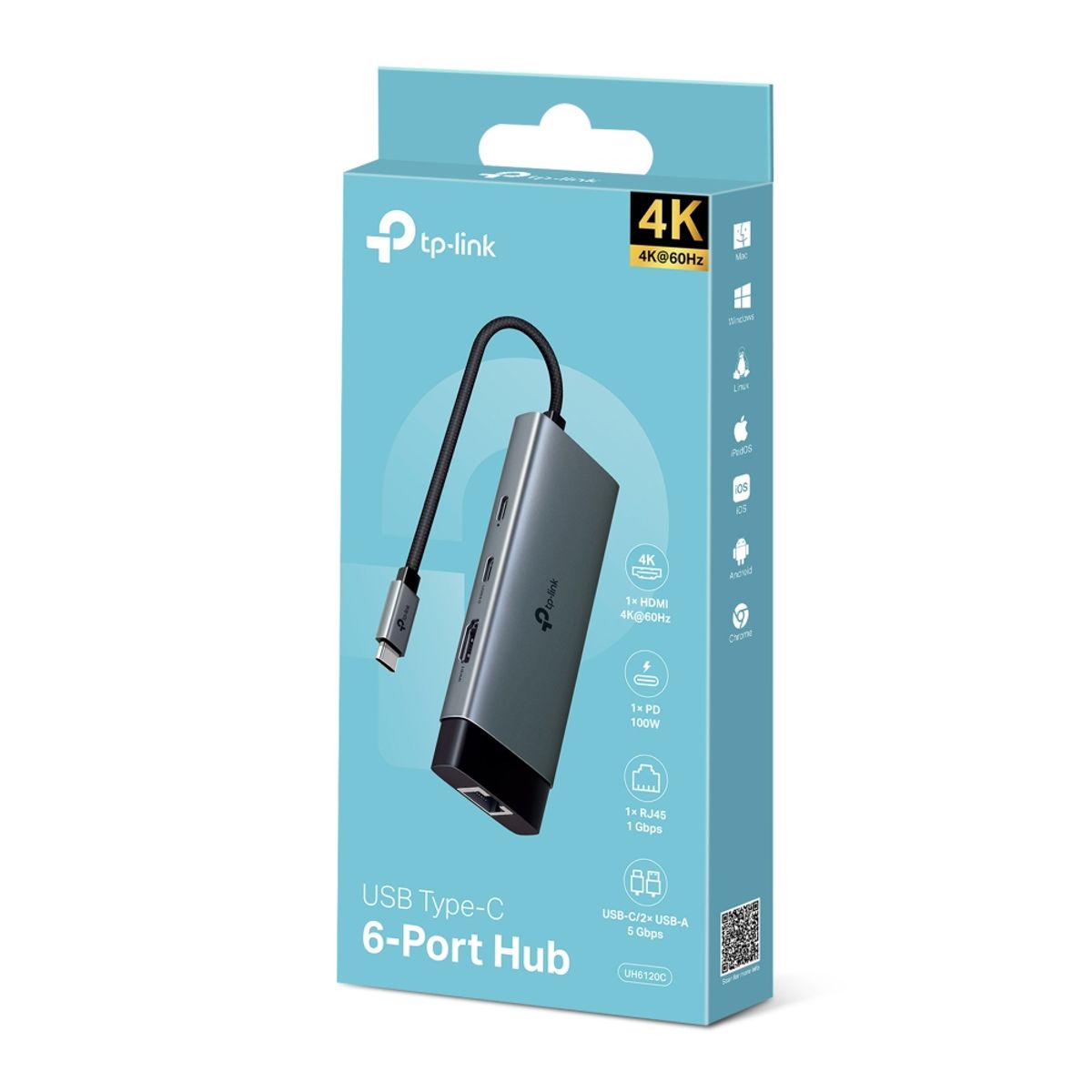 TP LINK - Hub USB Tipo C Tp-Link UH6120C 6 en 1 4K HDMI