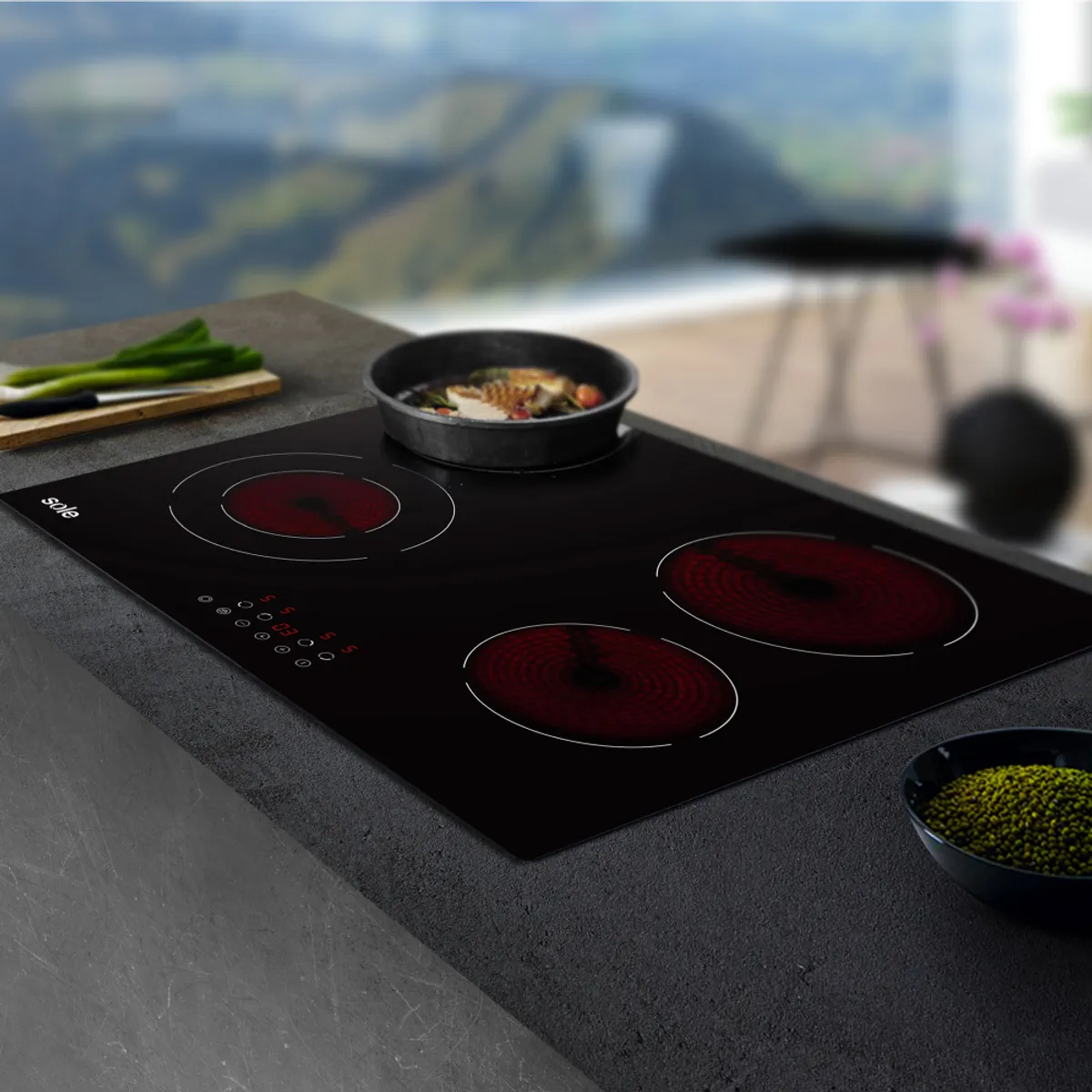 SOLE - Encimera Sole Vitrocerámica 60 Cm 4 Hornillas