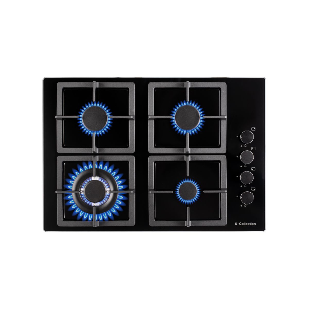 SOLE - Encimera Scollection Black Glass A Gas 60cm