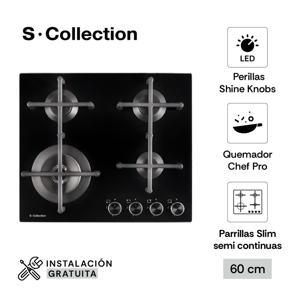 SOLE - Encimera Scollection Pureblack Smart Connected 60