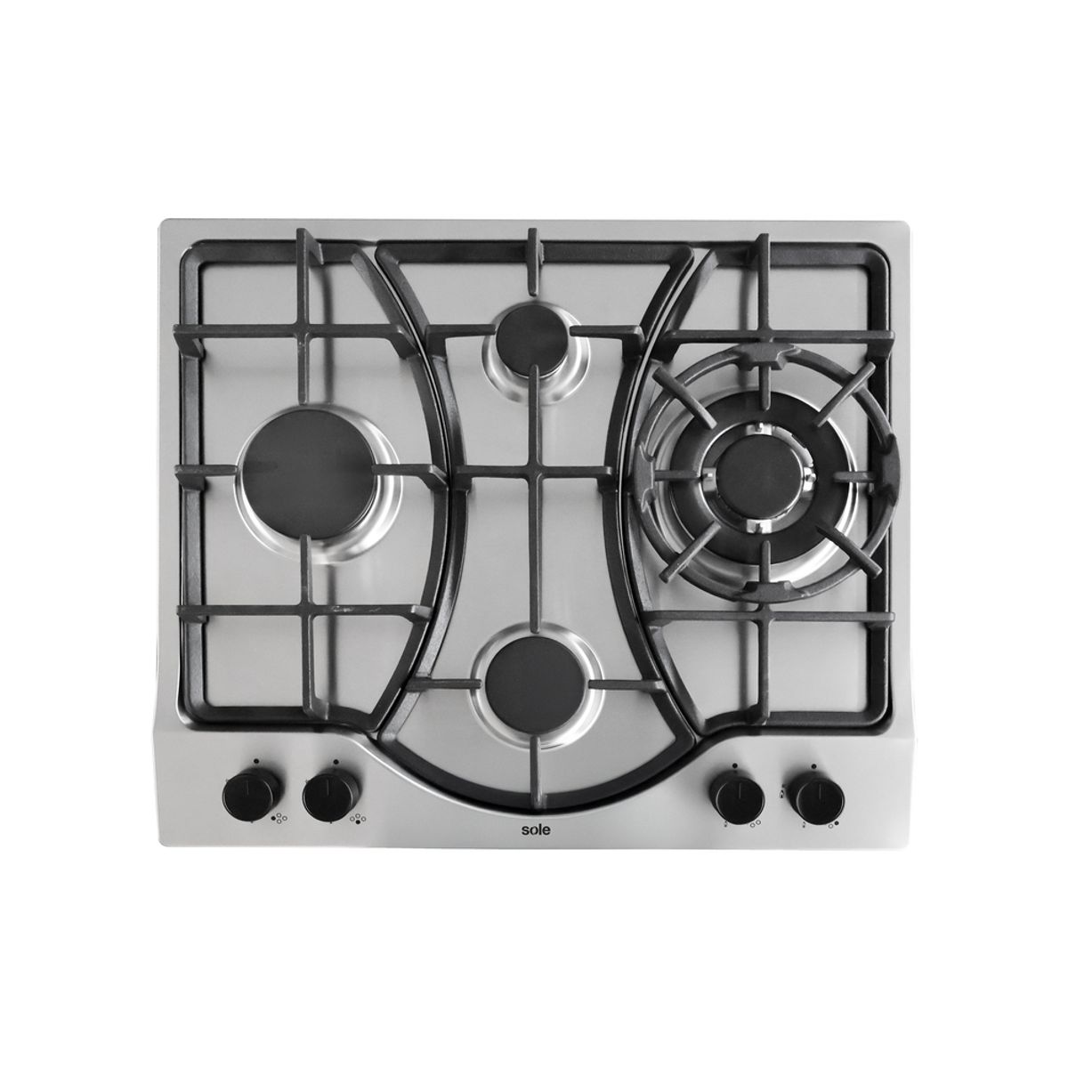 SOLE - Encimera de Acero Inoxidable Sole 58 Cm cWok 4 Hornillas