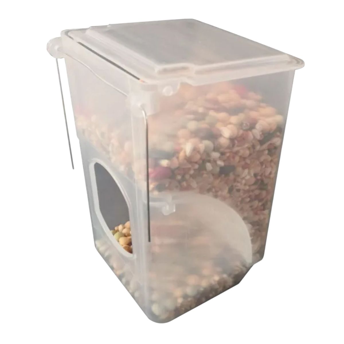 GENERICO - COMEDERO AUTOMÁTICO TRANSPARENTE PARA JAULA GALLO POLLO AVE