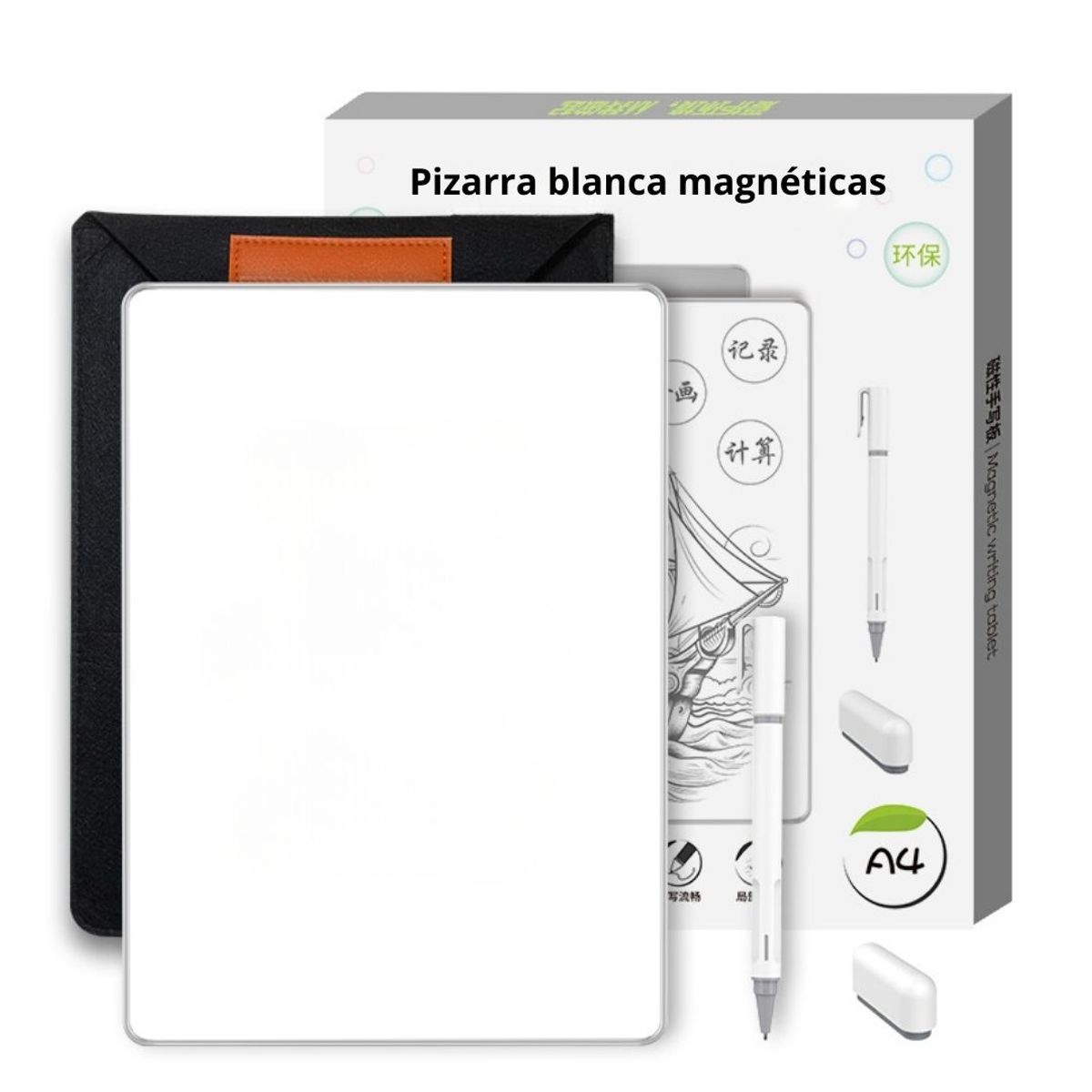 GENERICO - Pizarra Magnética A4 Reutilizable para Notas con Bolígrafo