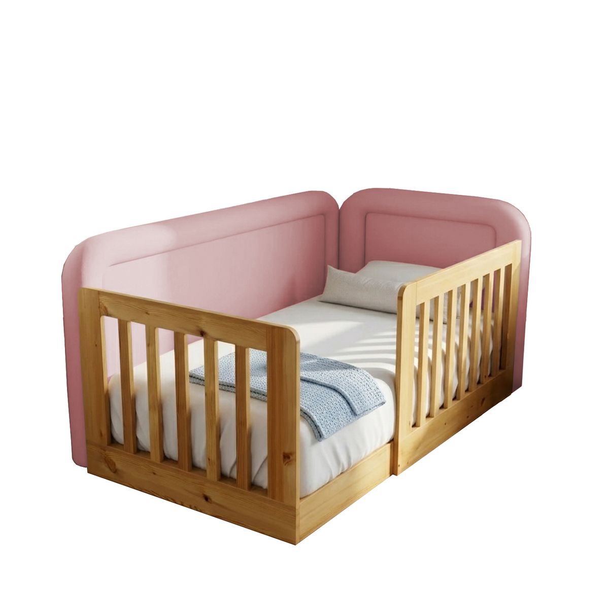 MUEBLES MACRUMO - Cama tapizada Tavos Rosado 2plz