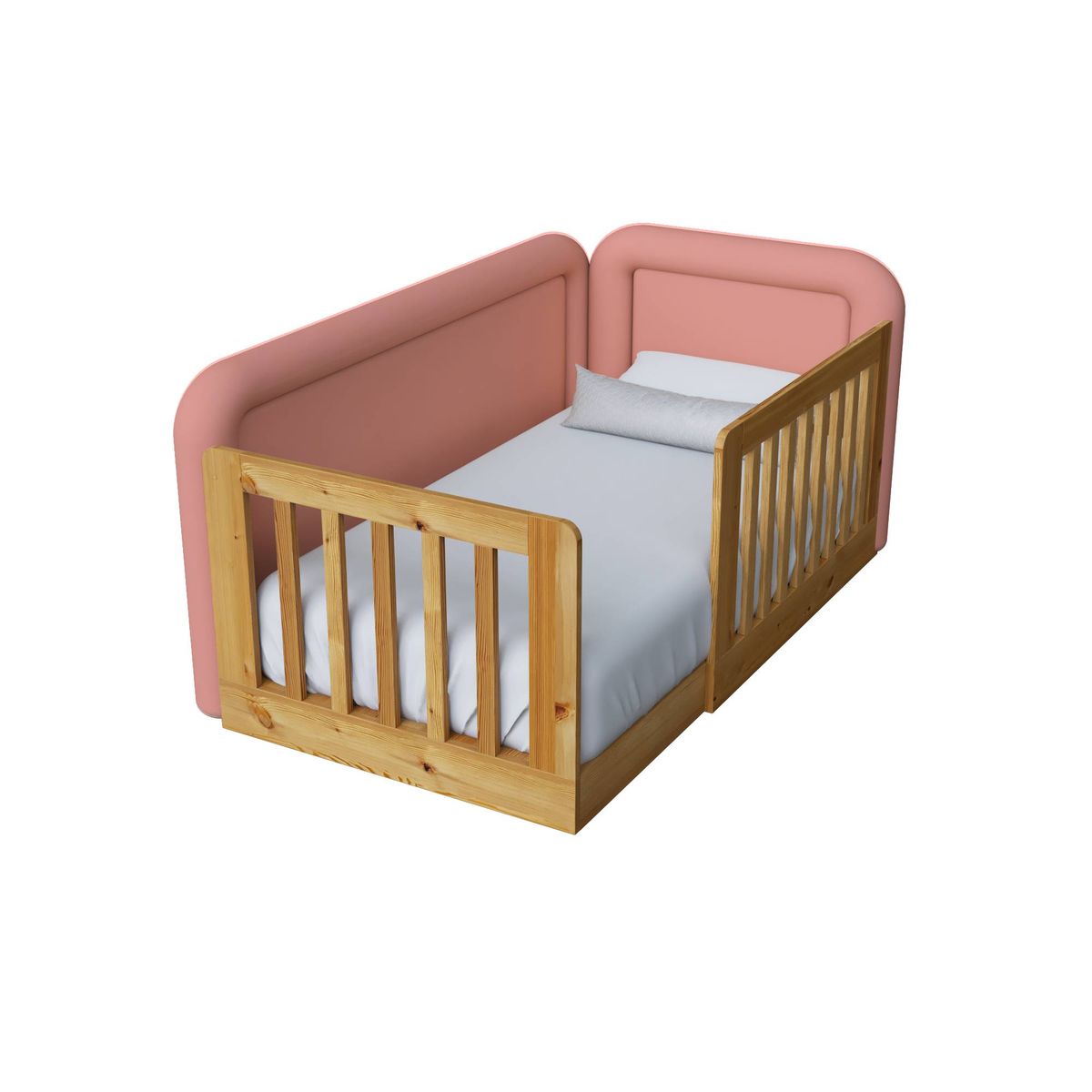 MUEBLES MACRUMO - Cama tapizada Tavos Rosado Queen