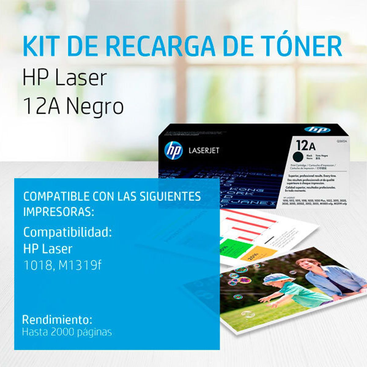 HP - TONER HP Q2612A 12A L.J 1020 NEGRO 2.000 PAGINAS