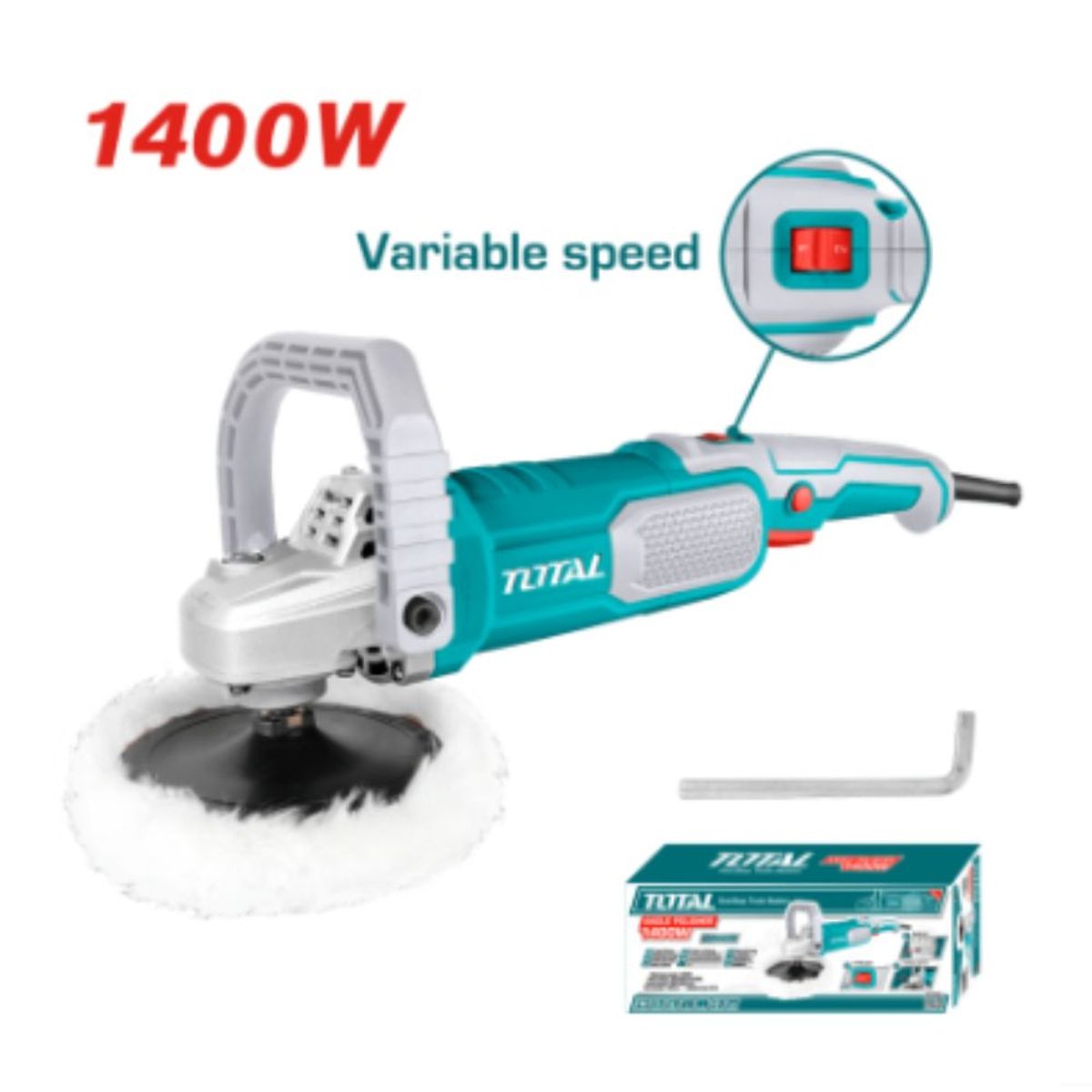 TOTAL TOOLS - Pulidora Angular 1400W 1500- 3600RPM 180MM Industrial - TP11418018