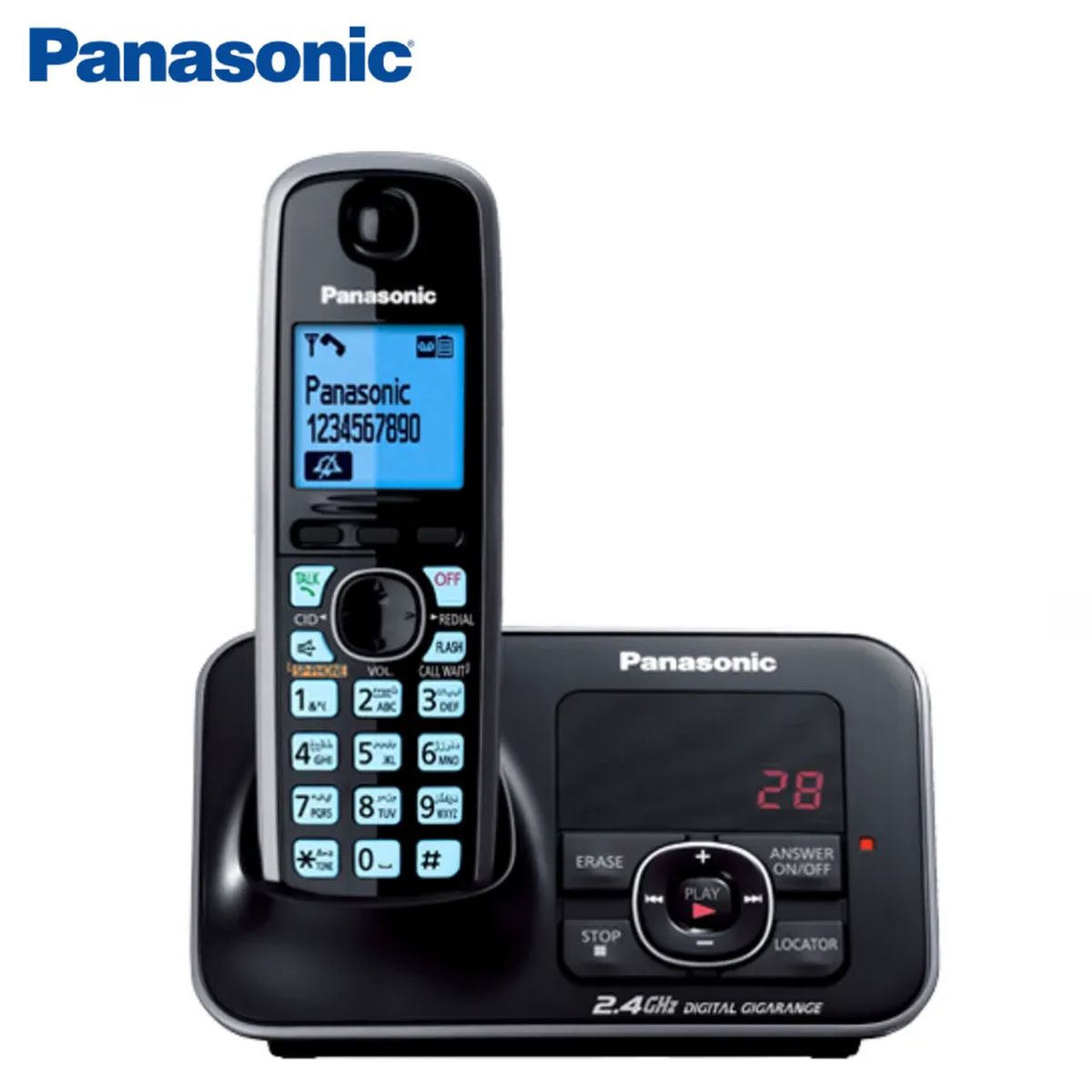 PANASONIC - TELÉFONO FIJO PANASONIC INALÁMBRICO NEGRO KX-TG3721LCB