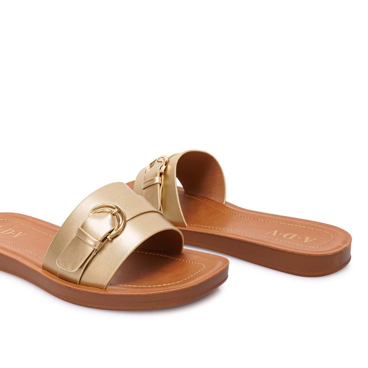 ADV - Sandalia Slide Casual CAMI-2601 Dorado ADV