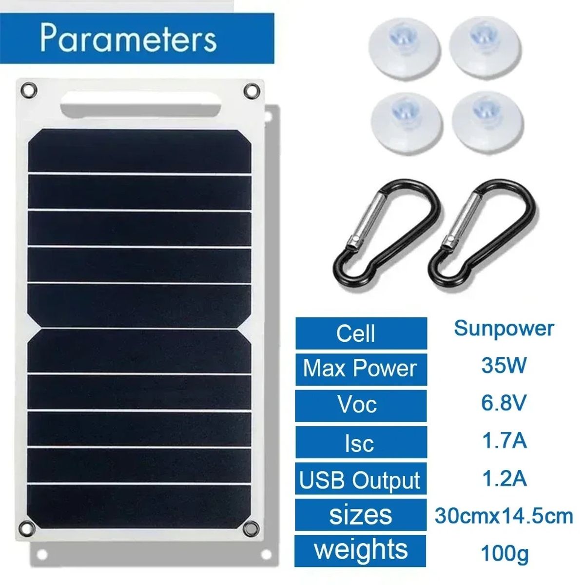 GENERICO - Panel solar portátil 5V alta potencia