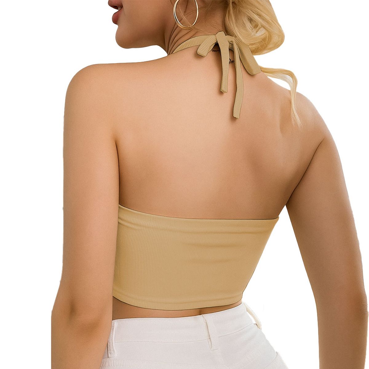 GENERICO - Top Mujer Bra Rib Grueso 604Gen Ana-07 Color Beige