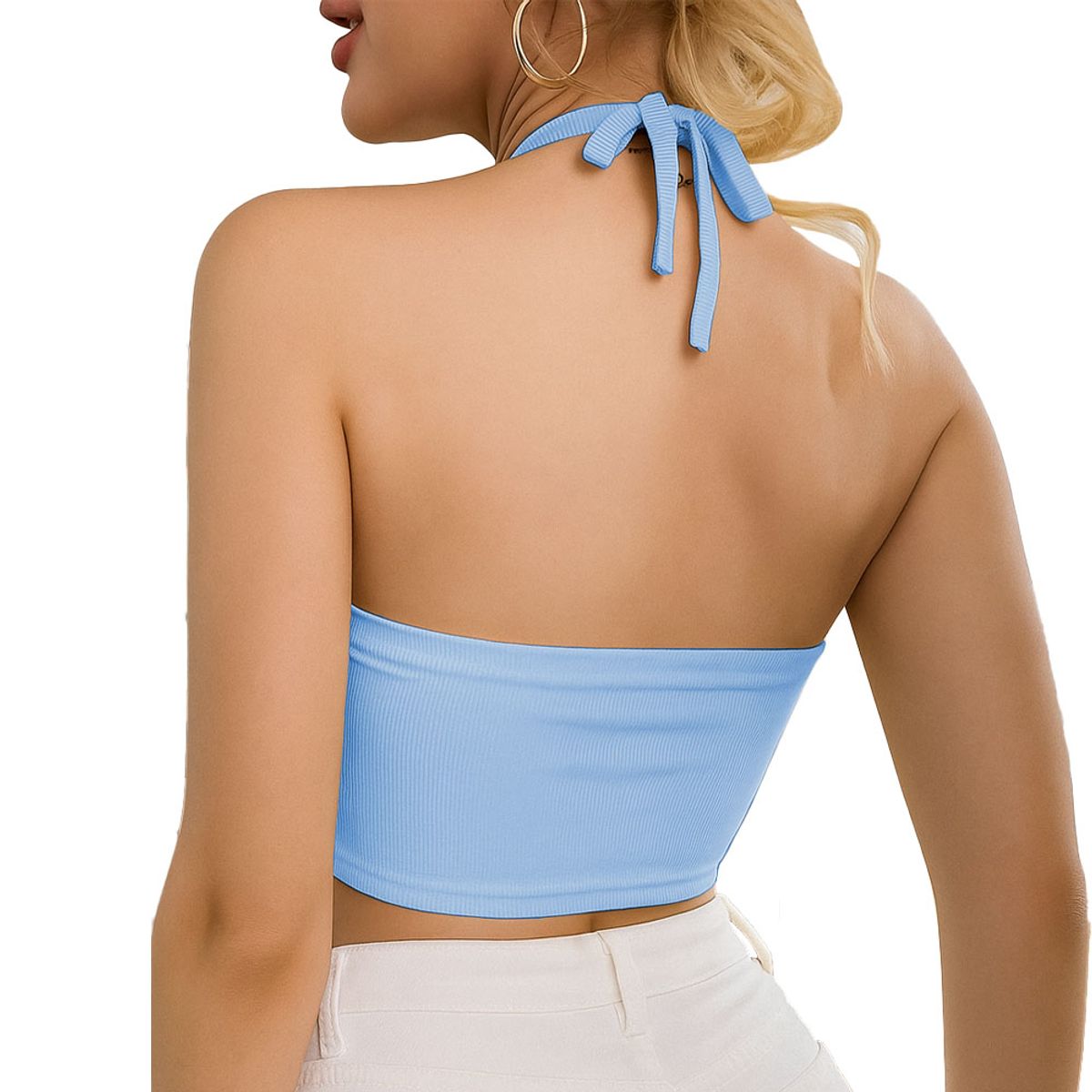 GENERICO - Top Mujer Bra Rib Grueso 604Gen Ana-07 Color Celeste